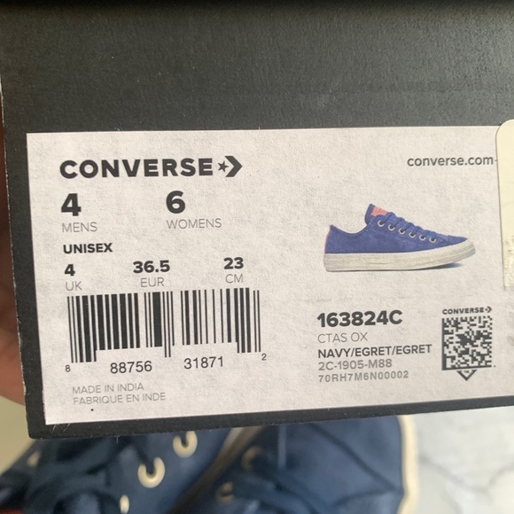 Converse Low Top Blue Suede Egret Sneakers CTAS OX 6 - Picture 12 of 12